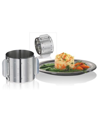 Inel pentru desert/aperitive, 7-9 cm, inox, ajustabil - KUCHENPROFI